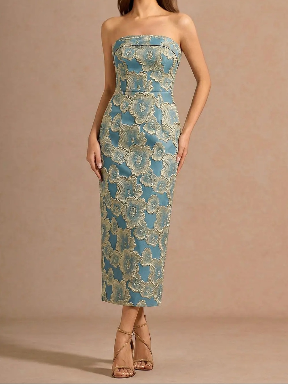 Azazie Valorae Lake Blue Maxi Dress